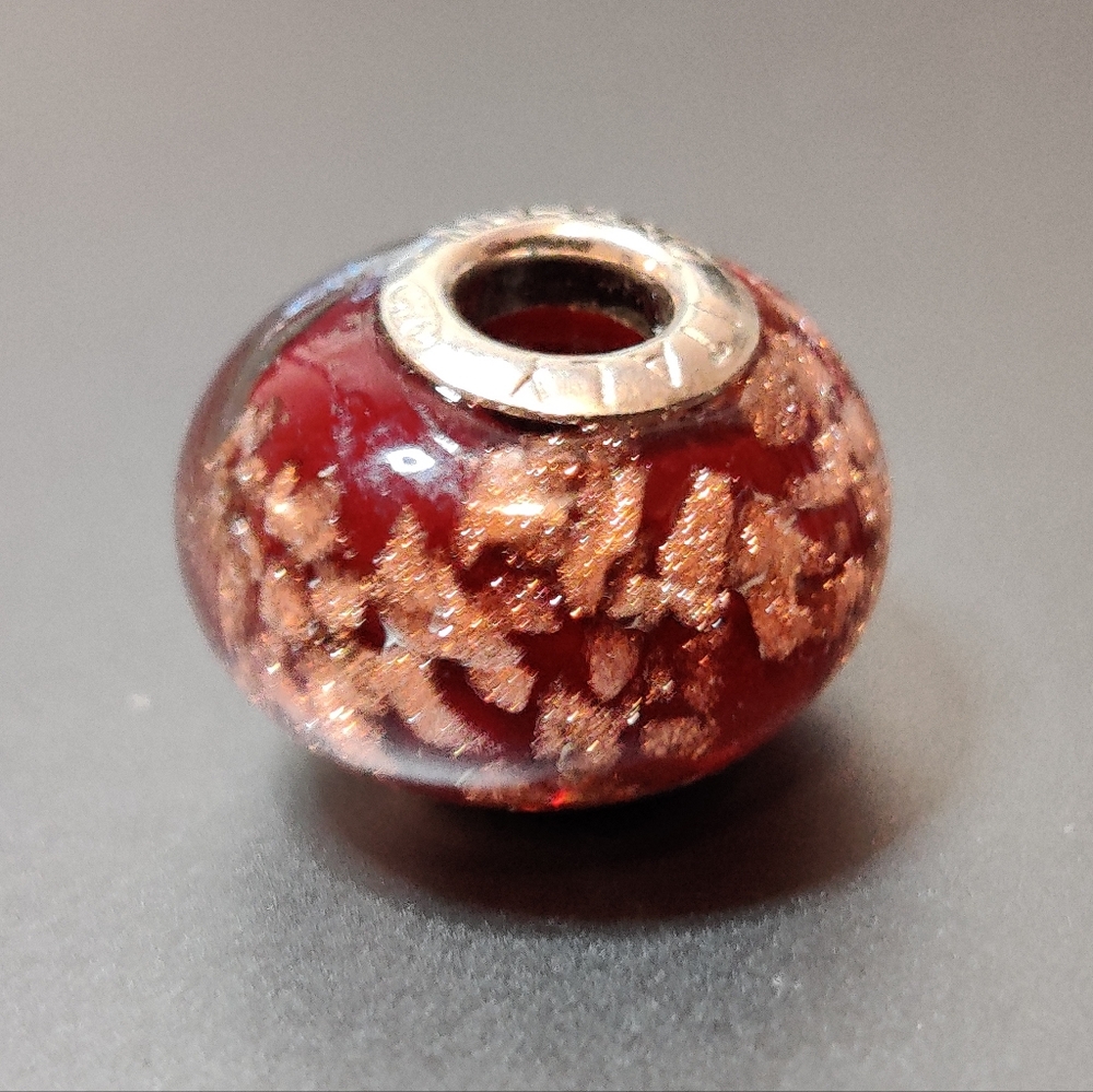 Authentic Signed Murano Glass Sterling Silver Charm